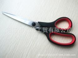 剪刀-厂家生产供应 橡塑手柄不锈钢剪刀 办公剪刀 红黑色手柄 阳江剪刀_商务联盟